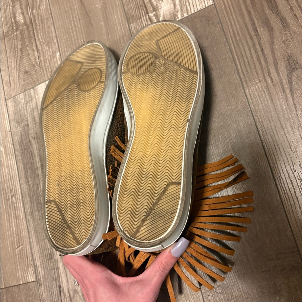 Agave Sky Brown Fringe High-Top Sneakers View 4